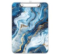 Luminzo Plastic Cute Clipboard, Low-Profile Metal Clip, A4 Letter Size 9 x 12.5 in, 8.5 x 11 Paper Clip Board for Teachers, Nurses, Classroom, Morandi Marble