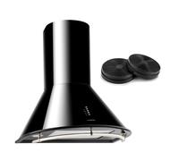 Lumio Neo Retro Cooker Extractor Hood Recirculation Set 610 m³ / h Black