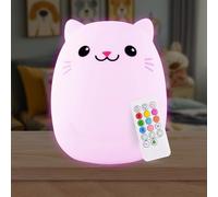 Lumipets LED Cat Battery-Operated/USB-Powered Silicone Night Light for Kids with 9 Tap-to-Activate Colours
