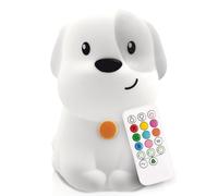 Lumipets Puppy Kids Night Light, Huggable Nursery Light for Baby and Toddler, Silicone LED Lamp, Remote Operated, USB Rechargeable Battery, 9 Available Colors, Timer Auto Shutoff
