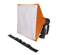 LumiQuest SoftBox III LQ-119S, Flash Diffuser & Light Softener, Universal Classic Design for External Camera Flashes with UltraStrap, Neon Orange
