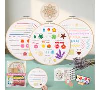 Lumirelle Hand Embroidery Kit for Beginners: Complete Starter Learning Kit | Learn to Embroider, for Adults Relaxing, Step-By-Step Videos Guide, Zero Stress to Learn 31 Stitches, Gift for Craft Lovers