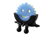 LUMIREX Black Smiley Dish Sponge Holder, 3D Printed Kitchen Sink Organiser, PLA Kitchen Organisation Accessory for Sink and Bathroom, Minimalist Kitchen Tidy Caddy for Sponges