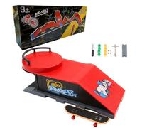 LUMIREX Complete Finger Skateboard Ramps Sets, Mini Finger Skateboards with Ramp, ABS Plastic Toy Kit for Tricks and Stunts, Portable Desk Toy for Office and Home, for Kids Adults Boys Girls Ages 6+