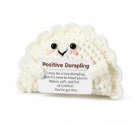 LUMIREX Emotional Support Crochet, Positive Dumpling for Desk Decor, 1PC | Cute Dumplings, Soft Knitted Crochet Gift, Warm Emotional Support Gift, 11cm Mini Positivity Gifts for Home Desk Decor