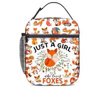 LUMIREX Fox Lunch Bag, Cute Print Insulated Lunch Bag, Polyester Leakproof Lunchboxes, Lightweight Thermal Food Carrier for School, Office, Picnic, Hiking, Travel