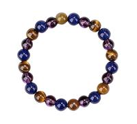 LUMIREX Natural Stones Crystal Bracelets, Triple Protection Healing Bracelets for Women, Stretch Beads Design Beaded Bracelet Lapis Amethyst Tiger Eye Stylish Gift