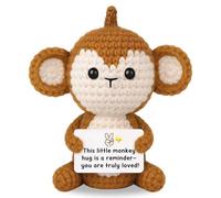 LUMIREX Positive Crochet Animals With Positive Messages, Cute Monkey Emotional Support Crochet, Knitted Monkey Doll Emotional Support Gift, Good Luck Gifts For Friends, Women, Men