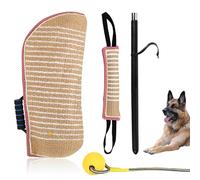 Lumirio Dog Bite Sleeve, 4 Pcs Dogs Training Tools, Sleeve Pillow Tug Toy, Ball Flirt Pole for Dogs, Training Stick, Bite Suit, Bite Toys Set, Dog Bite Sleeve, Arm Protection