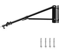 LUMIRO Wall Mount Boom Arm, 100-180 cm Adjustable Triangle Stand, 180° Rotation, 5 kg Load Capacity, Black for Photography Studio Strobe Light, Monolight, Softbox, Umbrella, Reflector
