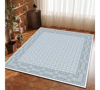 Lumirug Geometric Medallion Blue Rug Washable Nonslip Soft Carpet with Classic Pattern for Living Room Bedroom Dining Room Entryway Traditional Home Decor 80cm Square