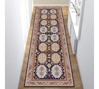 Lumirug Oriental Traditional Blue Runner Rug Plush Soft Ethnic Pattern Carpet Boho Minimal Design Washable Nonslip Area Mat for Living Room Bedroom Hallway Home Decor 60x150 cm