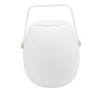 Lumisky Lanterne Multicolore de Jardin sans Fil sur Batterie avec Enceinte Bluetooth So Play à LED RGB 30cm, Polyéthylène rotomoulé, Blanc et Transparent, 21x21xH30
