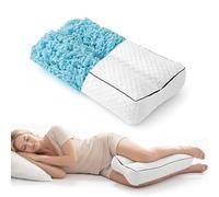 Lumisnug Shredded Memory Foam Knee Pillow for Side Sleeping, 16.5cm Height Side Sleeper Leg Pillows for Hip Pain Relief, Sciatica Pillow for Sleeping, Spine Alignment