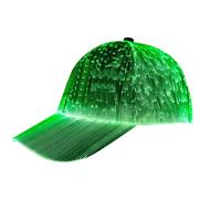 lumisonata Glowing in Dark Luminous Led Baseball Cap 7 Colors Glow Hat DJ Light Up EDM Rave Hat for Party, Black, XL
