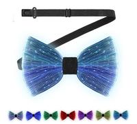 lumisonata Light up Bow Tie LED Necktie 7 Colors Rave Accessories Formal Funny Bowtie Costume for Wedding Festival Party (Black)