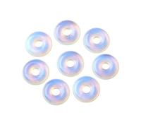 Lumisoul 2PCS 20mm Pi Donut Natural Crystal Semi-Precious Gemstone Large Hole Circle Beads DIY Pendant Bracelet Making (Opalite)