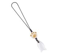 Lumisoul 2PCS Natural Crystal Fish Charm Strap, Cat Paw Bead Phone Lanyard Hanging Pendant for Keys Bag Backpack Phone Case Accessory, Assorted Colors, 12 * 22 MM, Natural Crystal, Amethyst