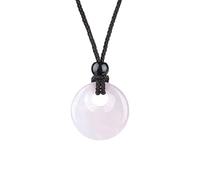 Lumisoul 2PCS Round Peace Buckle Pendant Large Hole Circular Carved Charm Multi Material Jewelry Pendant for Necklace Bracelet DIY, 20 * 20 * 5 MM, Natural Crystal, Amethyst