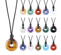 Lumisoul 3PCS Round Carved Agate Pendant Set for DIY Jewelry Making, Smooth Polished Circular Donut Shape Bead with Approx 20×20×5mm Size, Versatile Craft Supply for Necklaces Bracelets and Creative