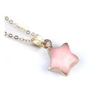 Lumisoul five-point star pendant crafted from polished crystal agate stone, minimalist carved star charm for DIY jewelry making, small lightweight accessory for necklaces bracelets crafts, 12 MM