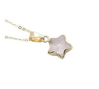 Lumisoul five-point star pendant crafted from polished crystal agate stone, minimalist carved star charm for DIY jewelry making, small lightweight accessory for necklaces bracelets crafts, 12 MM