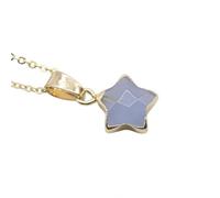 Lumisoul five-point star pendant crafted from polished crystal agate stone, minimalist carved star charm for DIY jewelry making, small lightweight accessory for necklaces bracelets crafts, 12 MM