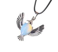 Lumisoul Hand-Carved Peace Dove Pendant - Minimalist Crystal Bird Charm with Multiple Material Options, Simple Everyday Necklace for Meaningful Styling and Gentle Decorative Wear, 3.8 * 3.8 MM
