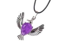 Lumisoul Hand-Carved Peace Dove Pendant - Minimalist Crystal Bird Charm with Multiple Material Options, Simple Everyday Necklace for Meaningful Styling and Gentle Decorative Wear, 3.8 * 3.8 MM