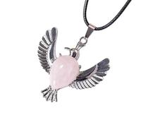 Lumisoul Hand-Carved Peace Dove Pendant - Minimalist Crystal Bird Charm with Multiple Material Options, Simple Everyday Necklace for Meaningful Styling and Gentle Decorative Wear, 3.8 * 3.8 MM