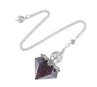 Lumisoul Resin Crystal Pendulum Pendant with Colorful Raw Chips, Diamond Shape Dowsing Pendant for Necklace Jewelry DIY Gift, 29 * 42 MM, Crystal, No Gemstone