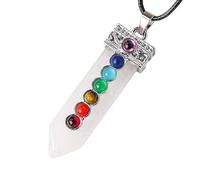Lumisoul Seven-Color Crystal Agate Sword Pendant with Layered Tones, Hand-Finished Blade Shape Design for Jewelry Making, Collecting, Creative Accessories, Desktop Display, and Meaningful Gift Craft