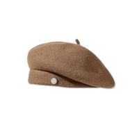 LumiSyne Beret Hat for Women Girls Classic French Style Wool Blend Solid Color with Metal Decoration Adjustable Fit Vintage Elegant Artist Hat Painter Hat Lightweight Warm Hat for Autumn Winter Camel