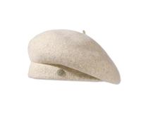 LumiSyne Beret Hat for Women Girls Classic French Style Wool Blend Solid Color with Metal Decoration Adjustable Fit Vintage Elegant Artist Hat Painter Hat Lightweight Warm Hat for Autumn Winter Beige