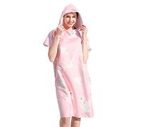 LumiSyne Changing Robe with Hood Women Fashion Printed Pattern Towel Poncho Microfibre Swim Towel Fast-Drying Beach Cover Ups Compact Easy Storage Changing Towel