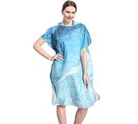 LumiSyne Changing Robe With Hood Women Fashion Printed Pattern Towel Poncho Microfibre Swim Towel Fast-Drying Beach Cover Ups Compact Easy Storage Changing Towel