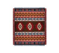 LumiSyne Cotton Woven Throw Blanket With Tassel Bohemian Tribal Ethnic Style Geometric Pattern Aztec Navajo Blanket Decorative Throw For Sofa Bed Armchair Camping Tapestry Tablecloths Carpet 160x130cm