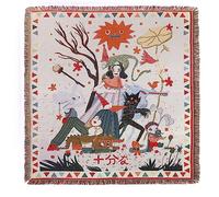 LumiSyne Cotton Woven Throw Blanket With Tassel Bohemian Tribal Ethnic Style Geometric Pattern Aztec Navajo Blanket Decorative Throw For Sofa Bed Armchair Camping Tapestry Tablecloths Carpet 160x130cm