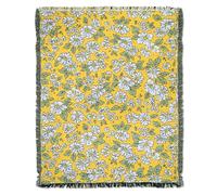 LumiSyne Cotton Woven Throw Blanket With Tassel Jacquard Floral Pattern Fresh Retro Style Reversible Decorative Throws For Sofa Bed Armchair Camping Blanket Shawl Tapestry Tablecloth Rugs 160x130cm