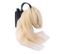 LumiSyne Double Layered Organza Silk Scarf Women Sparkling Shawls And Wraps For Evening Dress Solid Color With Gold Thread Lightweight Transparent Sheer Gorgeous Stole For Bridal Wedding Prom Party