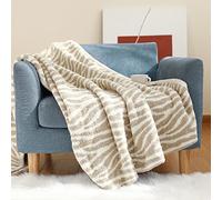 LumiSyne Fleece Throw Blanket Classic Simple Style Houndstooth Zebra Pattern Cozy Soft Throw For Sofa Couch Settees Bed Warm Plush Fuzzy Travel Car Blanket 170x130cm