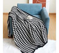 LumiSyne Fleece Throw Blanket Classic Simple Style Houndstooth Zebra Pattern Cozy Soft Throw For Sofa Couch Settees Bed Warm Plush Fuzzy Travel Car Blanket 170x130cm