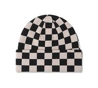LumiSyne Knitted Beanie Hat For Men Women Checkerboard Plaid Pattern Dual Purpose Cuffed Beanie And Slouchy Beanie Double Layer Fabric Stretchy Warm Winter Hat Baggy Skull Cap Knitted Hat For Outdoors