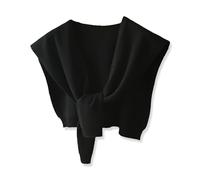 LumiSyne Knitted Small Shawl For Women Sweater Knitted Knotted Shawl Wraps Solid Color Wool Knitted Long Sleeves Knotted False Collar Shawl Shoulder Wrap Cape Blouse Decorative Shawl For Autumn Winter