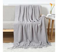 LumiSyne Knitted Throw Blanket With Tassel Breathable Cellular Blanket Nordic Style Soft Cozy Couch Cover Decorative Blanket For Sofa Bed Settee Armchair