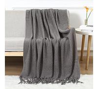 LumiSyne Knitted Throw Blanket With Tassel Breathable Cellular Blanket Nordic Style Soft Cozy Couch Cover Decorative Blanket For Sofa Bed Settee Armchair