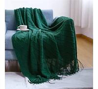 LumiSyne Knitted Throw Blanket With Tassel Solid Color Geometric Plaid Pattern Cozy Couch Cover Soft Bedspread Decorative Blanket For Sofa Bed Settee 170x130cm
