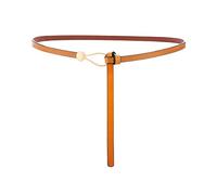 LumiSyne Leather Belt Women Thin Waist Belt Ladies Fashion Knotted Buckle Design Cowhide Leather Alloy Buckle Adjustable Waistband Decorative Belt For Suit Dress Overcoat