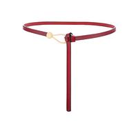 LumiSyne Leather Belt Women Thin Waist Belt Ladies Fashion Knotted Buckle Design Cowhide Leather Alloy Buckle Adjustable Waistband Decorative Belt For Suit Dress Overcoat