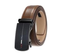 LumiSyne Men's Leather Belt Automatic Buckle Ratchet Belt Size Adjustable Comfort Wear 5 Lengths Available Width 1 3/8’’ Casual Business Style Wide Leather Belt For Jeans Pants Suits